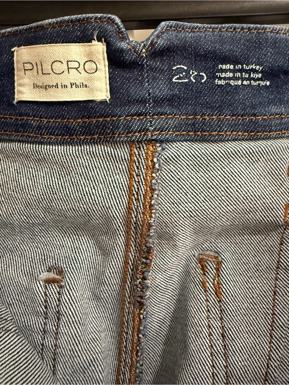 The Kit Cropped High-Rise Wide-Leg Utility Trousers by Pilcro- Dark Blue - Picture 11 of 11